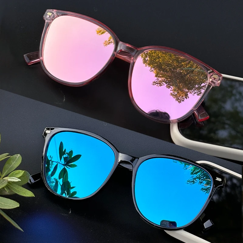 1PCS/2PCS/3PCS Round Women's Polarized Sunglasses - Stylish PC Frame Pink/Blue/Leopard/UV400 Lenses Travel, Driving & Hiking"