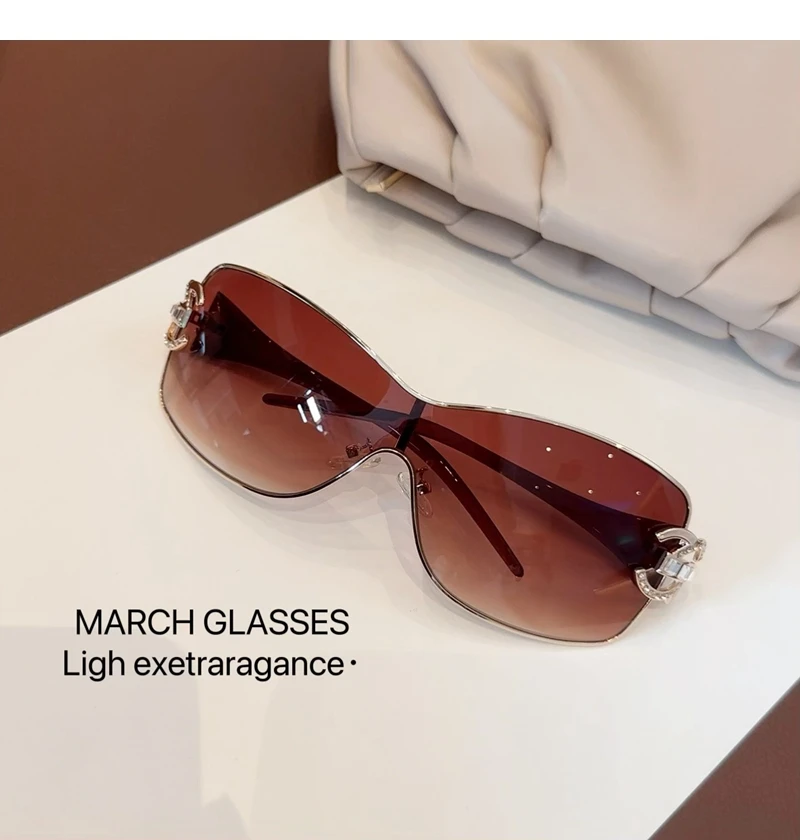 New Conjoined Luxury Women Sunglasses Oversized Woman Sun Glasses Black Eyewear Trendy Men Glass Lentes De Sol Mujer 2025