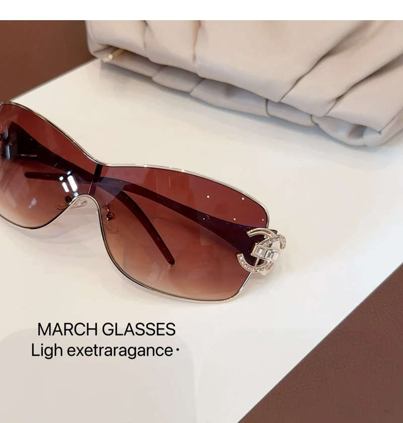 New Conjoined Luxury Women Sunglasses Oversized Woman Sun Glasses Black Eyewear Trendy Men Glass Lentes De Sol Mujer 2025