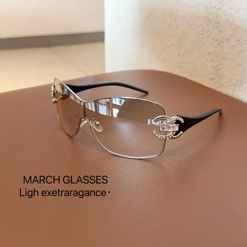 New Conjoined Luxury Women Sunglasses Oversized Woman Sun Glasses Black Eyewear Trendy Men Glass Lentes De Sol Mujer 2025