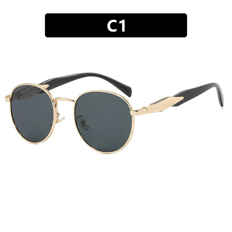 New European And American Circular Sunglasses For Women's Street Photography Metal Sunglasses Trendy Sun Glasses
