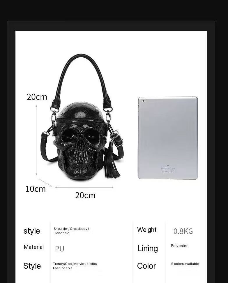 Unisex fashion skull pattern shoulder bag and handbag