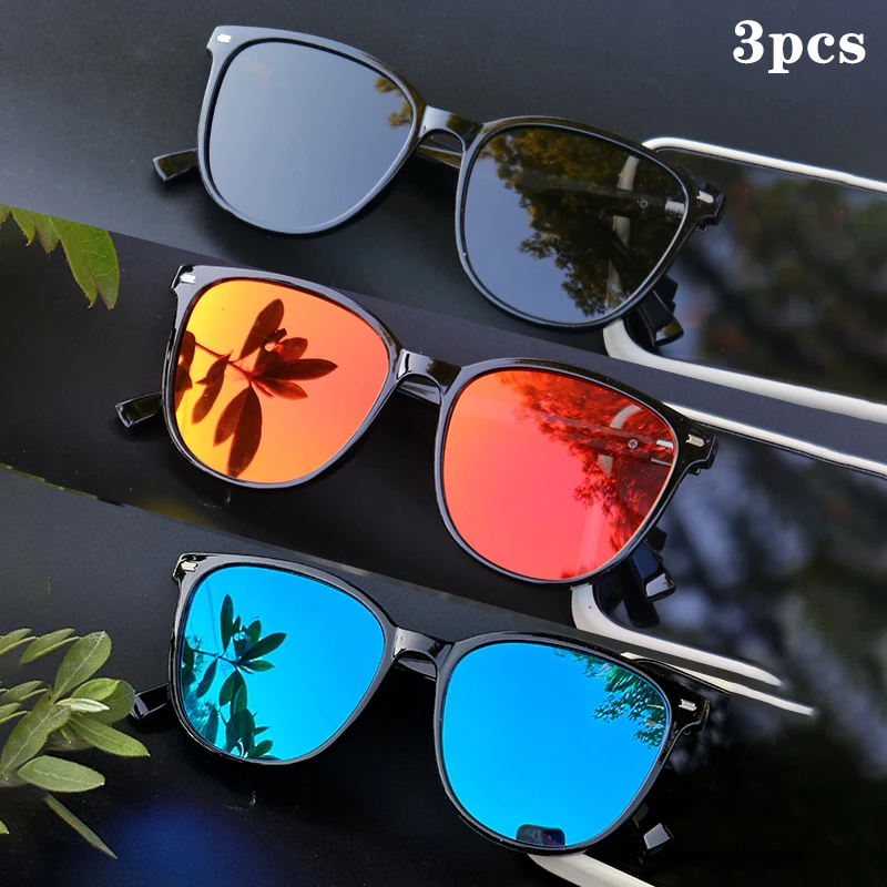 1PCS/2PCS/3PCS Round Women's Polarized Sunglasses - Stylish PC Frame Pink/Blue/Leopard/UV400 Lenses Travel, Driving & Hiking"