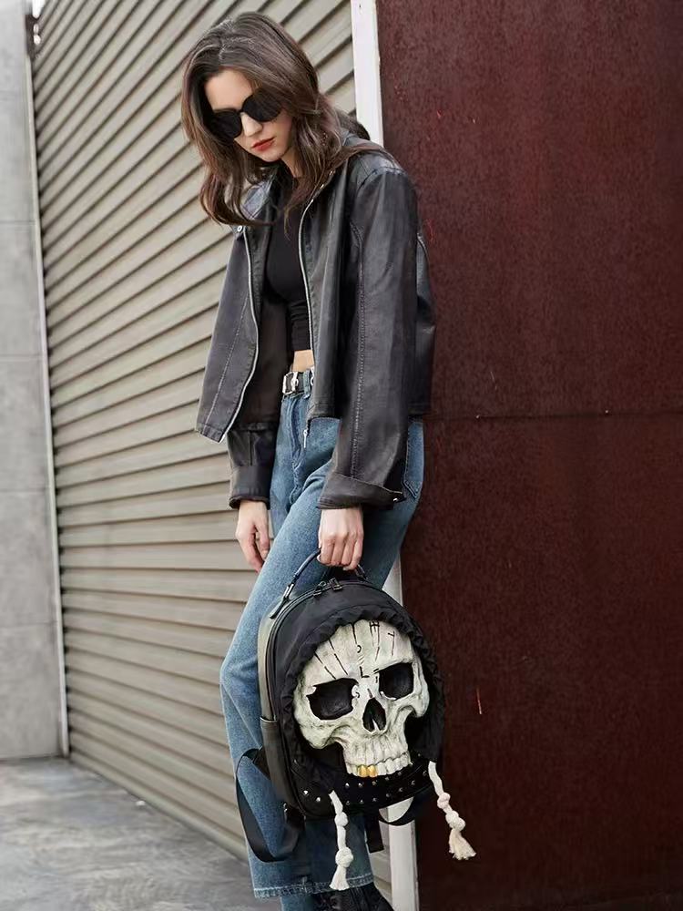 Cool personality 3D skeleton backpack