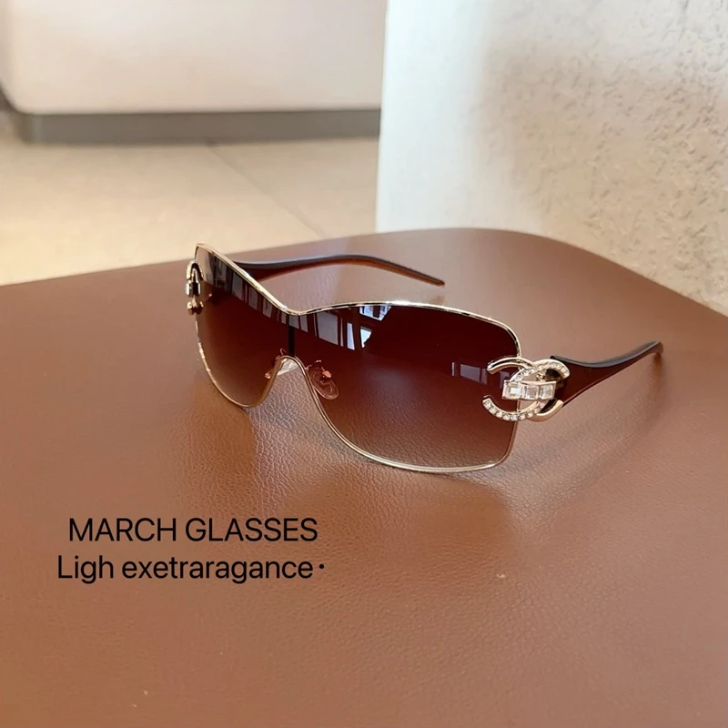 New Conjoined Luxury Women Sunglasses Oversized Woman Sun Glasses Black Eyewear Trendy Men Glass Lentes De Sol Mujer 2025