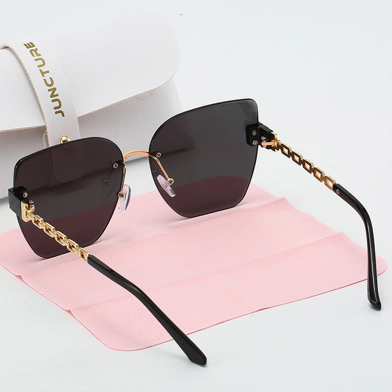 Women Borderless Sunglasses Vintage Fashion Cat Eye Sun Glasses Gradient Lady Party Holiday Gifts Sunglasses for Women