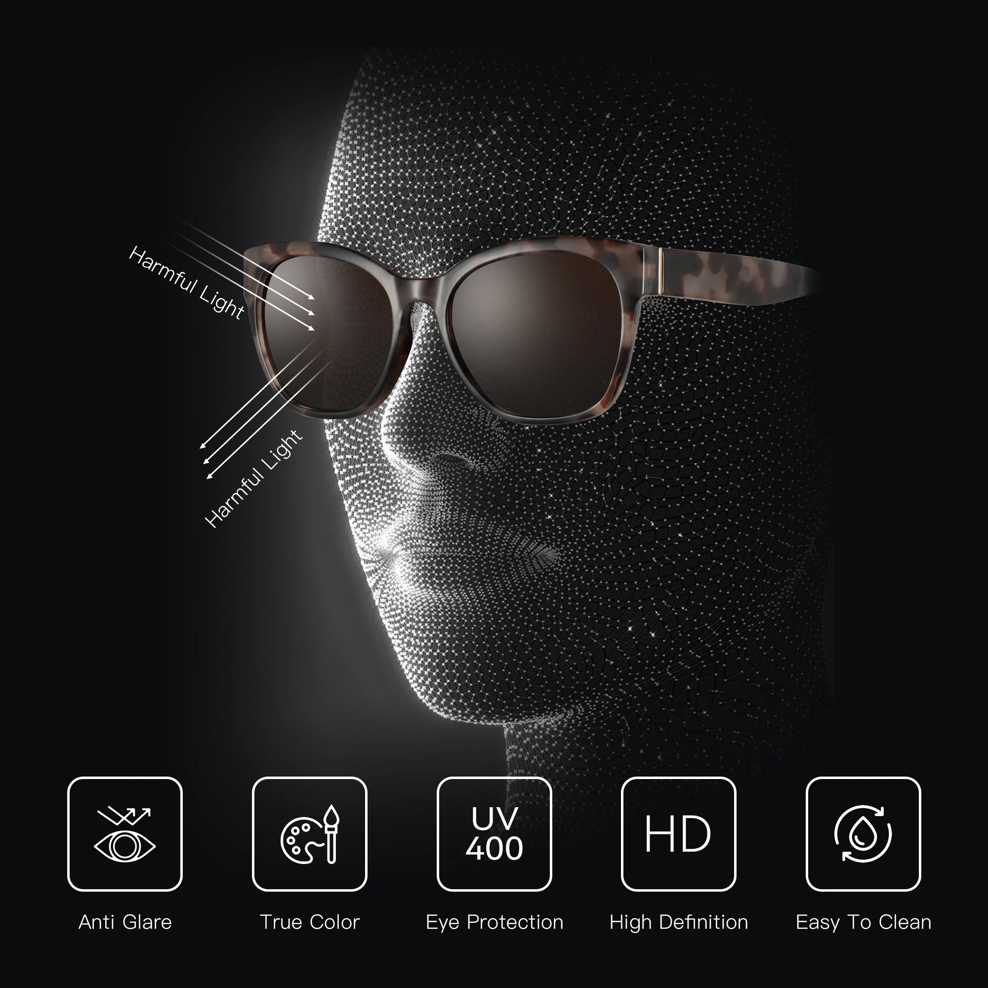 Fashion Cateye Polarized Sunglasses for Women - Oversized Sun Glasses UV400 Protection Retro Shades Designer Style