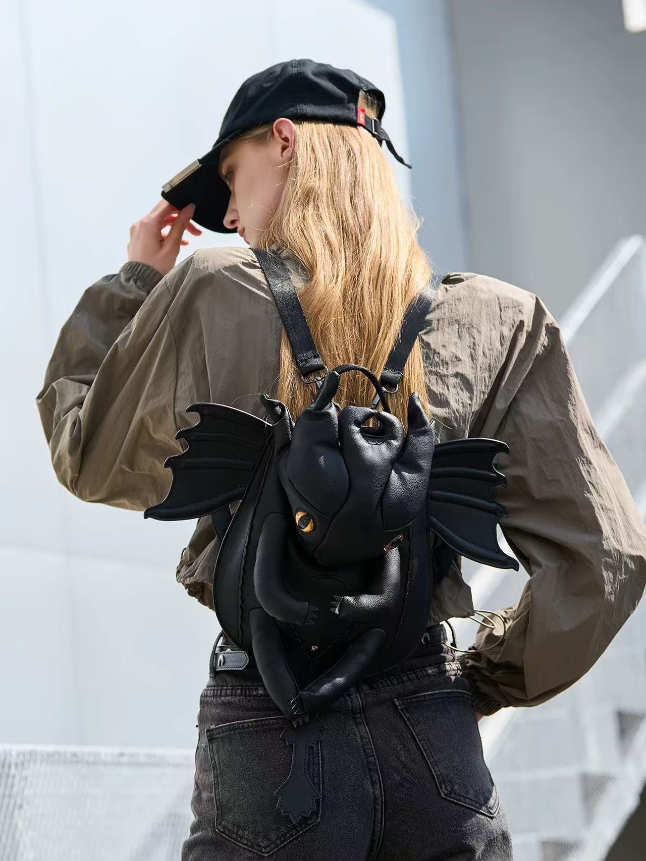 Cartoon high-end black backpack