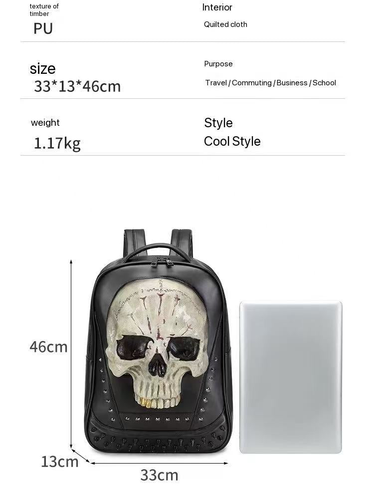 Skull double-shoulder backpack, a unique, trendy and fashionable backpack