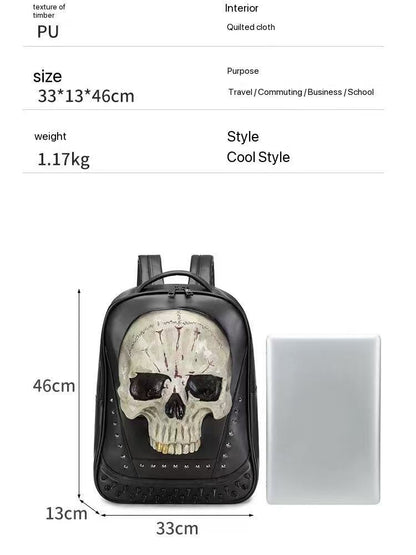 Skull double-shoulder backpack, a unique, trendy and fashionable backpack