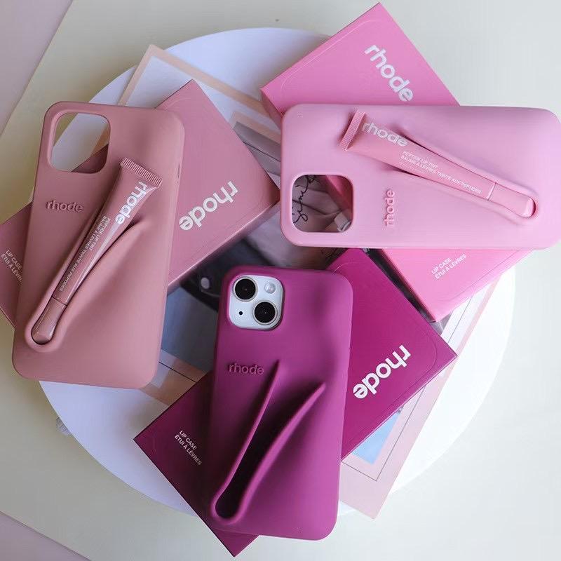 Hailey Lipstick for Makeup, Logo Box Lip Gloss Case for iPhone 11 12 13 14 15 16 Pro Max Silicone Case