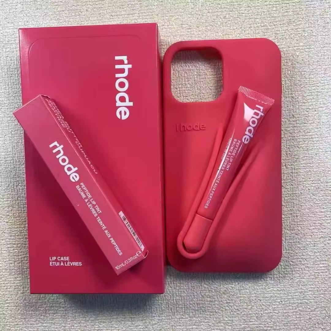 Hailey Lipstick for Makeup, Logo Box Lip Gloss Case for iPhone 11 12 13 14 15 16 Pro Max Silicone Case