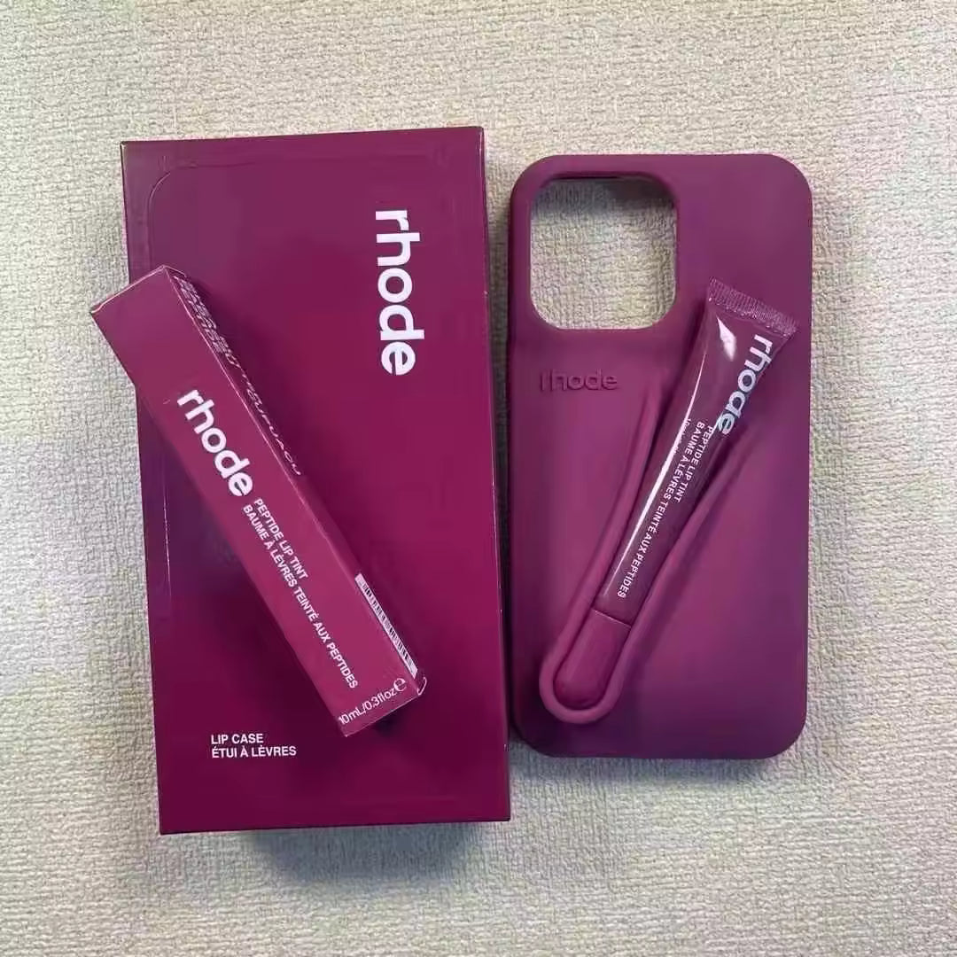 Hailey Lipstick for Makeup, Logo Box Lip Gloss Case for iPhone 11 12 13 14 15 16 Pro Max Silicone Case