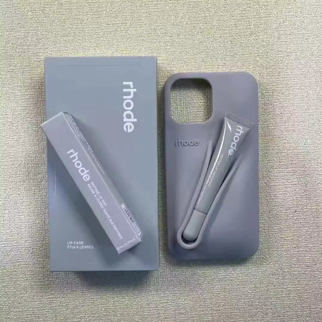 Hailey Lipstick for Makeup, Logo Box Lip Gloss Case for iPhone 11 12 13 14 15 16 Pro Max Silicone Case