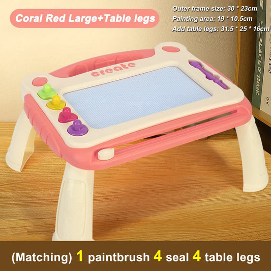 Children's Magnetic Color Drawing Board Writing Board Baby Drawing Board Male and Female Toy Graffiti Board Art Stand