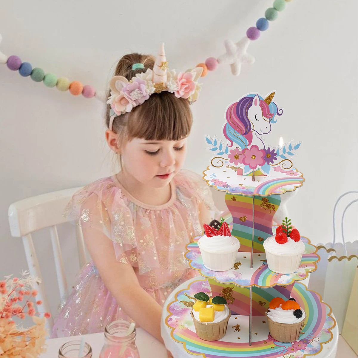 nicorn Cupcake Stand 3-Tier