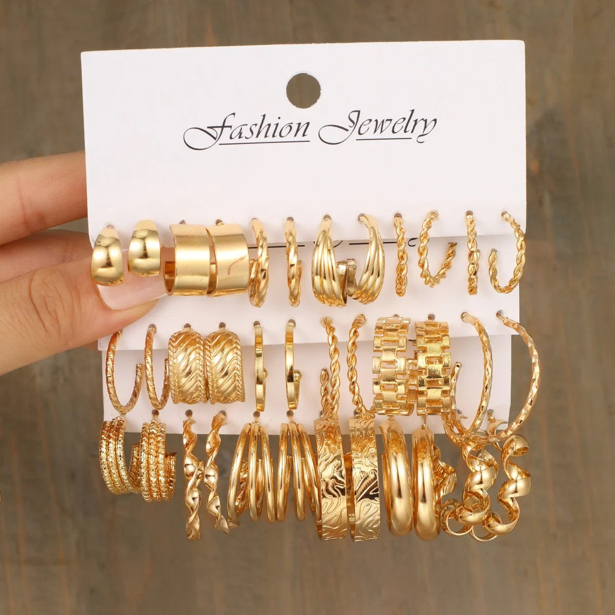 18 Pcs Fashion Creative Earring Set for Women Boho Gold Color Pearl Big Circular Hoop Earring Trendy Daily Life Jewelry Gifts