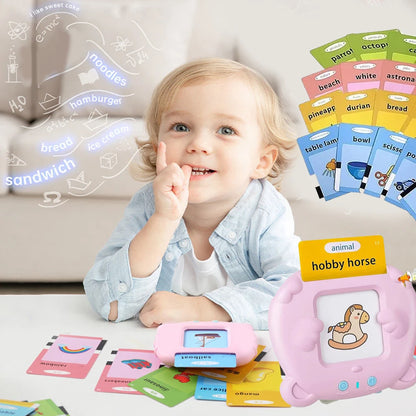 Talking Flash Cards Toddlers Learning Machine Early Educational Language Electronic Audio Book Kid Flashcards Montessori Toys