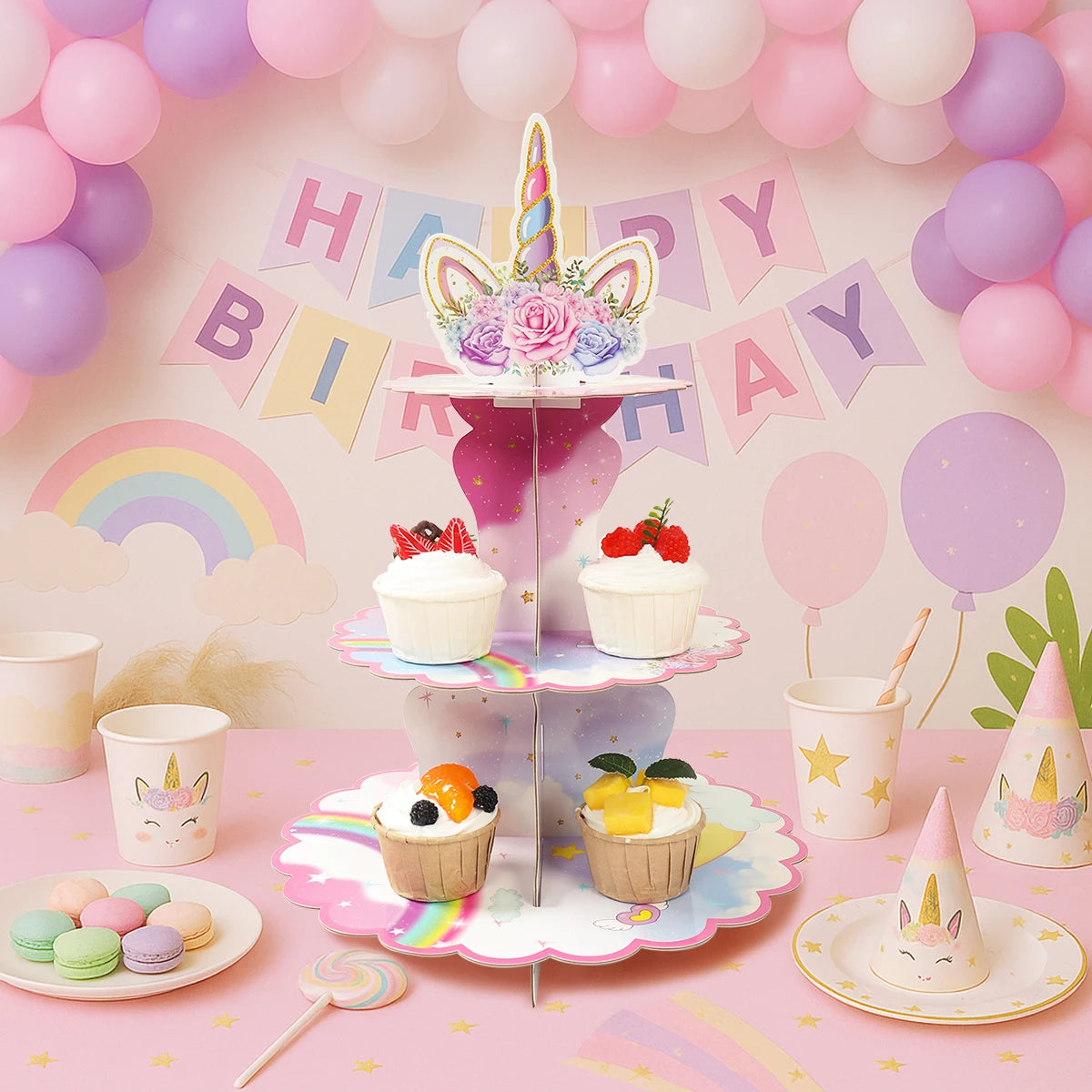 nicorn Cupcake Stand 3-Tier