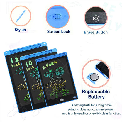 8.5" /10"/12" Drawing Board LCD Writing Tablet For Kids Montessori Educational Toys Student Magic Blackboard Birthday Xmas Gift