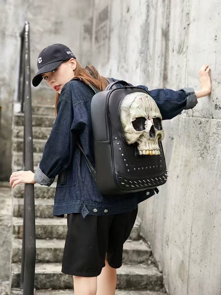 Skull double-shoulder backpack, a unique, trendy and fashionable backpack