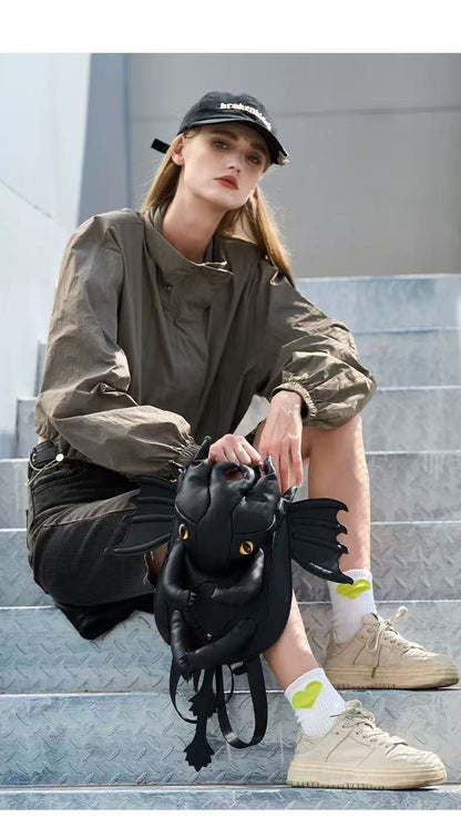 Cartoon high-end black backpack