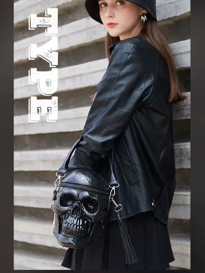 Unisex fashion skull pattern shoulder bag and handbag
