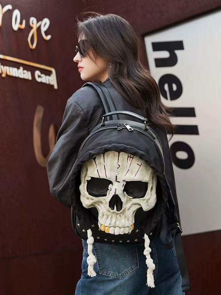 Cool personality 3D skeleton backpack