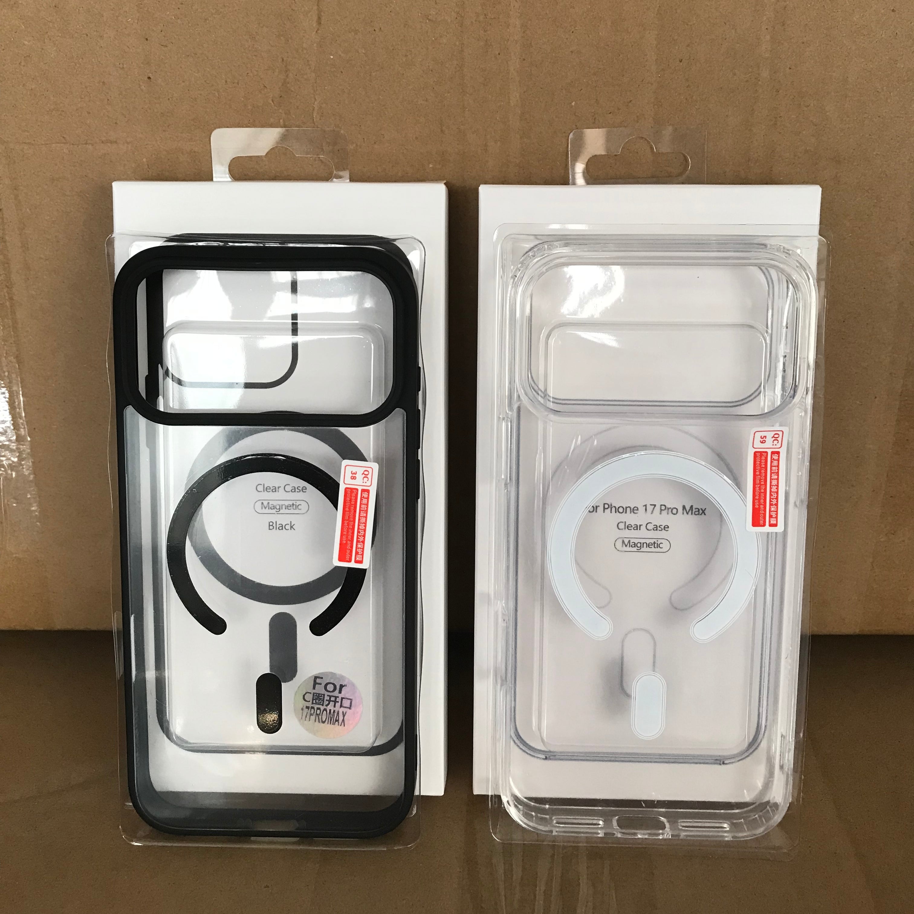 Popular TPU acrylic transparent magnetic mobile phone case for iPhone 17 Pro Max 17 Air 16 15 Pro Max 14 13 12 stylish shockproof case orange