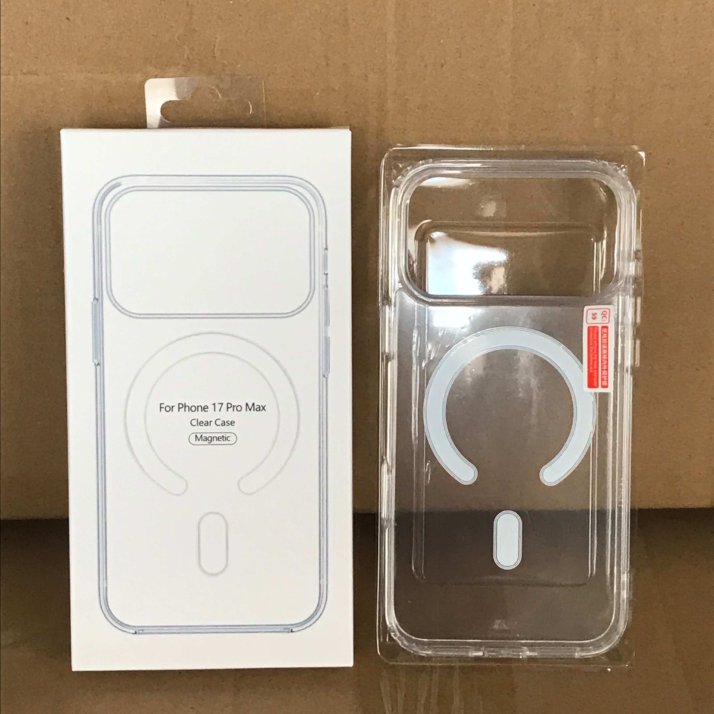 Popular TPU acrylic transparent magnetic mobile phone case for iPhone 17 Pro Max 17 Air 16 15 Pro Max 14 13 12 stylish shockproof case orange