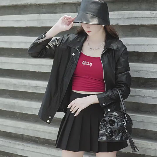 Unisex fashion skull pattern shoulder bag and handbag