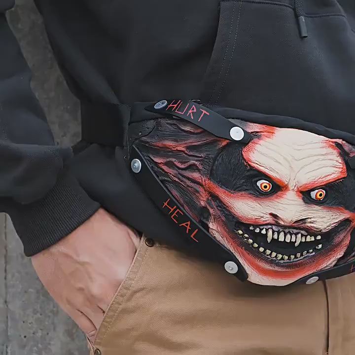 Internet-famous Ghost Face 3D Stereo Nylon Waist Pack - Cute & Durable for Daily Use