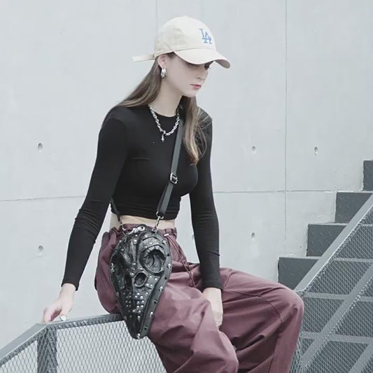 Punk fashion cross-body bag