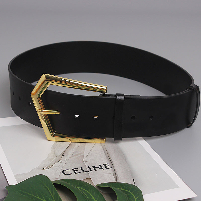 High quality genuine leather wide belt women's leather belt