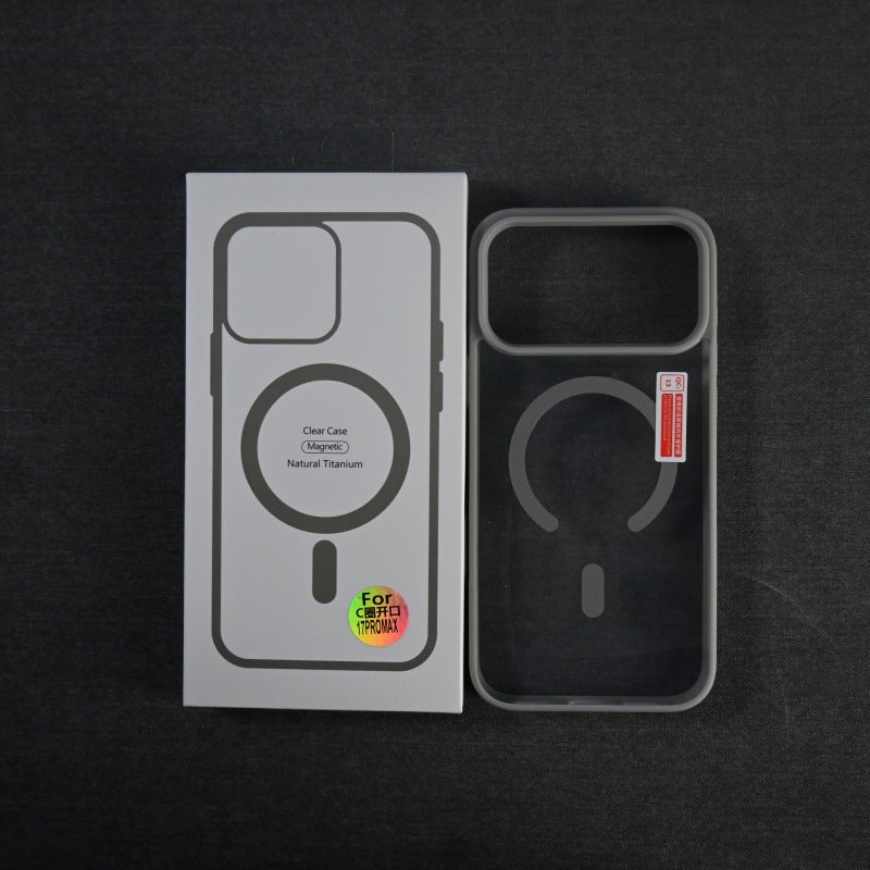 Popular TPU acrylic transparent magnetic mobile phone case for iPhone 17 Pro Max 17 Air 16 15 Pro Max 14 13 12 stylish shockproof case orange