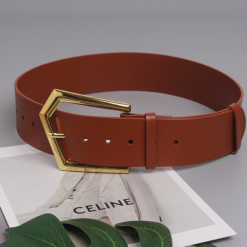 High quality genuine leather wide belt women's leather belt